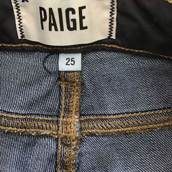 PAIGE Jimmy Jimmy shorts jeans medium rise stretchy blue denim size 25 - Picture 4 of 11